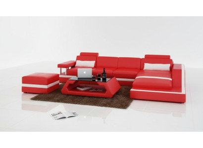 Ledersofa Couch Wohnlandschaft Modern Eck Dekor Ecksofa Design Garnitur