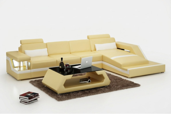 Ledersofa Couch Modern Wohnlandschaft Eck Dekor Ecksofa Design Garnitur