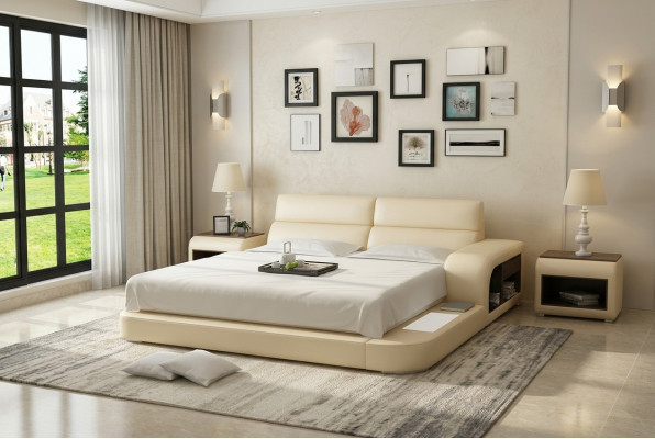 Designer Bett Polsterbett Luxusbett Doppelbett Ehebett Betten 140/160/180 LB8805