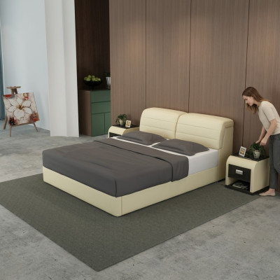 Leder Bett Design Polster Betten Luxus Doppel Modernes Ehe 140/160/180 LB8827
