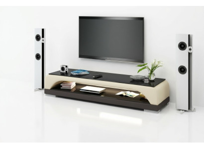 RTV TV Sideboard Leder Glas Tisch Fernseh Schrank Tisch Designer Dekor