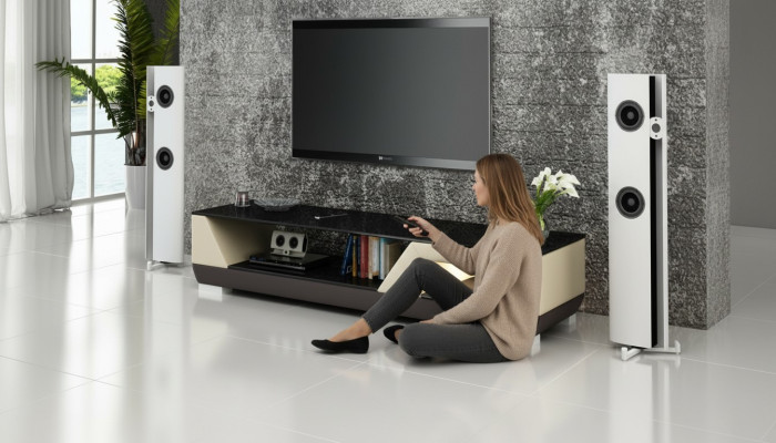 RTV TV Sideboard Leder Glas Dekor Tisch Fernseh Schrank Tisch Designer