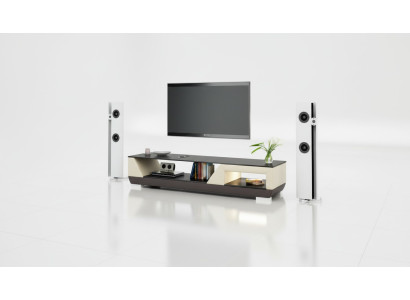 RTV TV Sideboard Leder Glas Dekor Tisch Fernseh Schrank Tisch Designer