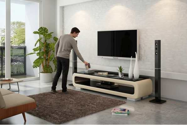 RTV TV Sideboard Dekor Leder Glas Tisch Fernseh Tisch Schrank Designer