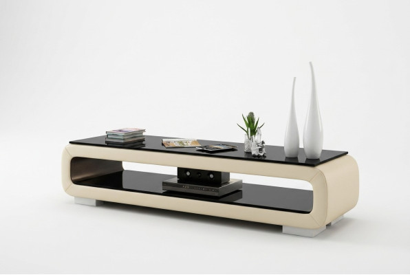 RTV TV Sideboard Dekor Leder Glas Tisch Fernseh Tisch Schrank Designer