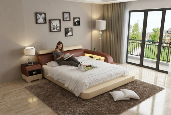 Wasserbett Hotel Doppel Bett Betten Komplett Lederbett Polsterbett Wasser LB8801