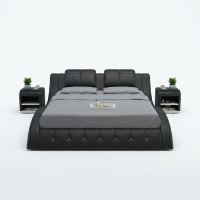 Wasserbett Doppel Bett Betten Komplett Lederbett Polsterbett Wasser LB8824B