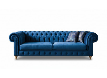 Chesterfield Design Luxus Polster Sofa Couch Sitz Garnitur Leder Textil Neu #117