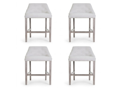 4x Bar Hocker Barhocker Tresen Stuhl Set Stühle Polste Chesterfield Design Stil