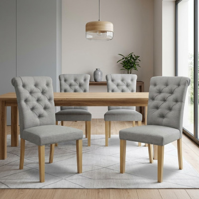 4x Stühle Stuhl Polster Design Lounge Sitz Lehn Garnitur Sessel Chesterfield