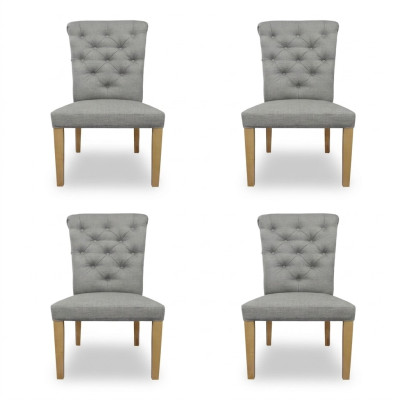 4x Stühle Stuhl Polster Design Lounge Sitz Lehn Garnitur Sessel Chesterfield