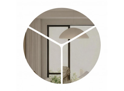 Elegantes stilvolles modernes dreigeteiltes runden Spiegeldesign