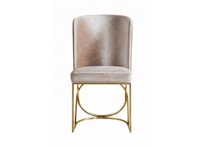 Eleganter Samtstuhl mit goldenem Metallrahmen im modernen Design
