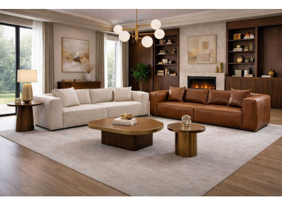 Elegante Couchgarnitur Ledersofas Designer Wohnzimmer Ledercouchen