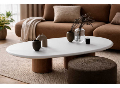Weißer Designer Couchtisch Wohnzimmer Kaffeetisch Edle Holzmöbel