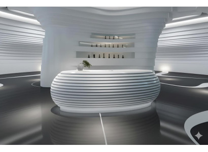 Luxuriöser Empfangstisch Designer Futuristischer Edler Bürotisch