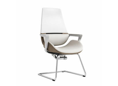 Ergonomischer Besucherstuhl mit Aluminiumgestell in modernem Design