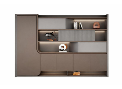 Moderner Büroschrank mit eleganter LED-Beleuchtung und klaren Linien