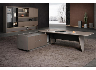 Modernes Büromöbel-Set – Chefschreibtisch und Büroschrank im Stil