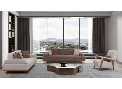 Komfortables 3-Sitzer Sofa und Sessel Set für modernes Design