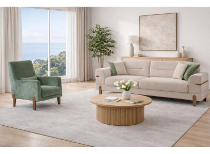 Sofa 3-Sitzer und Sessel Set für modernes Wohnen und Entspannung