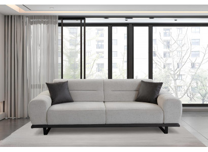 Modernes graues Sofa 3-Sitzer mit bequemen Kissen und Metallrahmen