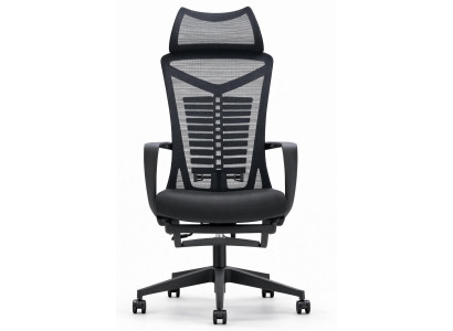 Ergonomischer Bürostuhl mit verstellbarer Rückenlehne und Fußstütze