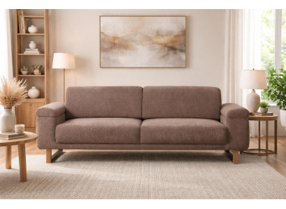 Schickes Braunes 3-Sitzer Sofa Polstercouchen Wohnzimmer Sitzmöbel