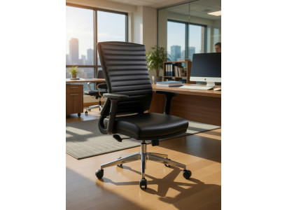 Robuster Bürostuhl mit ergonomischer Unterstützung und verstellbar