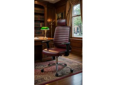 Bürostuhl Kunstleder Dunkelbraun Für Büro und Homeoffice Ergonomisch