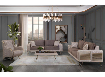 Stilvolle Sofagarnitur Designer Couchtisch Polstersessel Edle Möbel