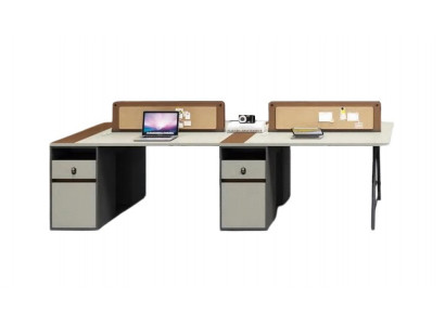 Modernes Design Schreibtisch für 4 Personen Grauer  Büromöbel Holz