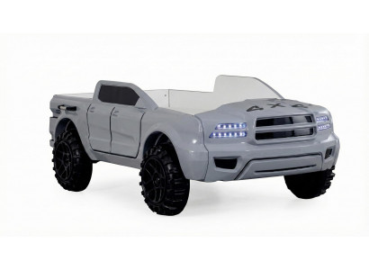 Graues Autobett im 4x4 Fahrzeug Design Mit LED Luxuriöses Kinderzimmer