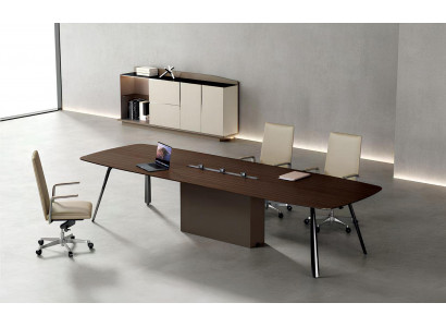Edles Büro-Set Exklusiver Konferenztisch Designer Sideboard 2tlg