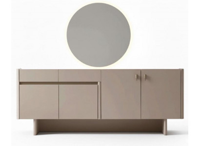 Moderne beige Konsole mit rundem Spiegel Möbel für das Schlafzimmer