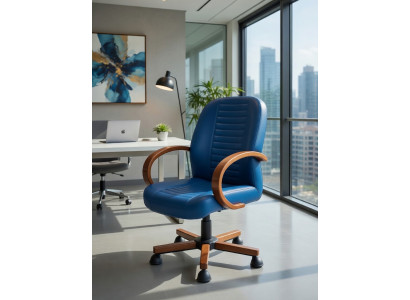 Komfortabler Bürosessel Blau für ergonomisches Sitzen