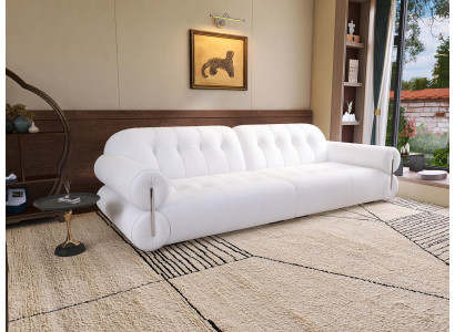 Elegantes 4-Sitzer Sofa Wohnzimmer Modern Komfortabel in Weiß Polstermöbel