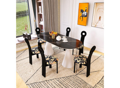 Esszimmer Eleganter Set Esstisch mit 6x Stühlen Modernes Design Möbel