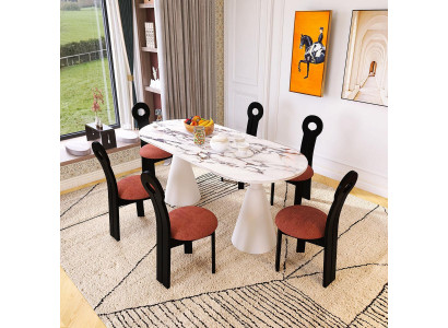 Essgruppe Luxuriöses Esstisch mit 6x Stühlen Modernes Möbel Set 7tlg