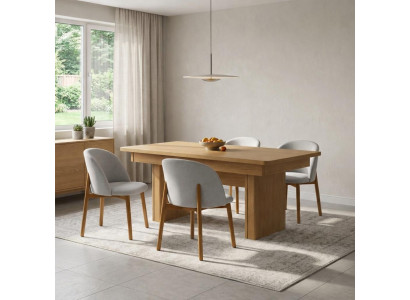 Luxuriöses Esszimmer-Set  rechteckiger Esstisch gepolsterte Stühle 7 tlg