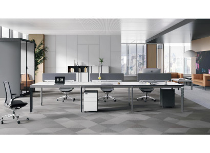 Großer Weißer Arbeitstisch Designer Büromöbel Praktischer Schreibtisch