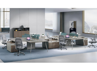 Designer Beiger Eckschreibtisch Arbeitszimmertische Holztische