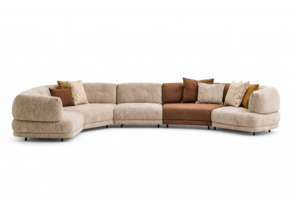 Designer Ecksofa U- Form Moderner Sofa Beige Polstermöbel
