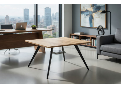 Couchtisch Holz modern mit stabilen Metallbeinen