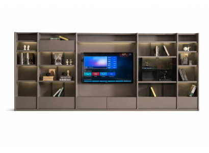 Wohnzimmer Wohnwand Moderner Grau TV Möbel Designer Komplettes Regale