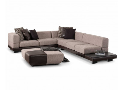 Wohnzimmer Moderner Set Ecksofa L-form mit Hocker Designer Polstermöbel