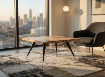 Eleganter Couchtisch für modernes Wohnen aus Holz und Metall