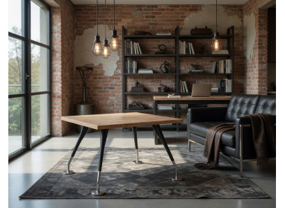 Praktischer Couchtisch im minimalistischen Design aus Holz und Metall