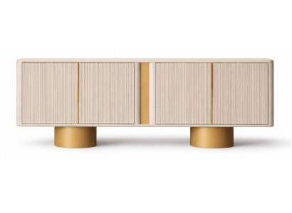 Stilvoller beiger Sideboard mit goldenen Beinen Konsole Esszimmermöbel