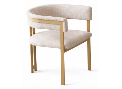Beiger Esszimmerstuhl mit goldenen Beinen Polsterstuhl  Esszimmermöbel